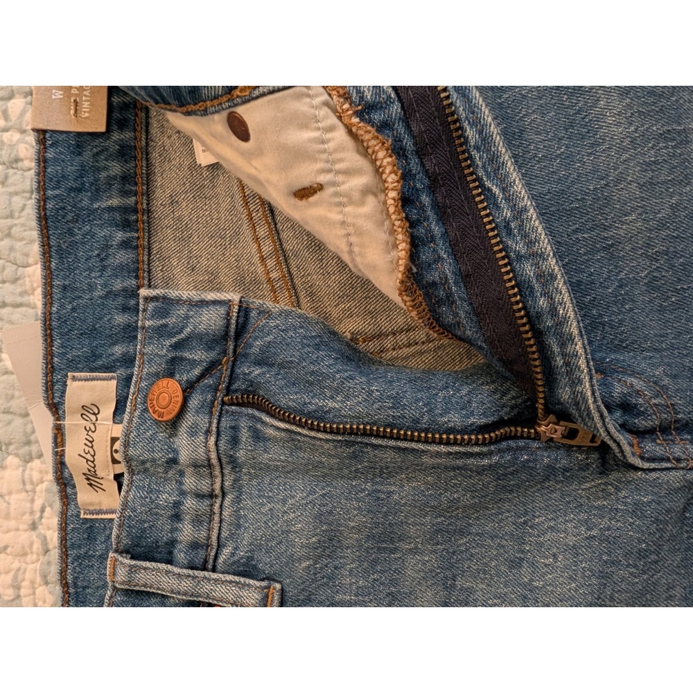 Madewell The Perfect Vintage Jean High Rise Tapered Raw Hem AF691 Blue 27 NEW - Picture 3 of 11